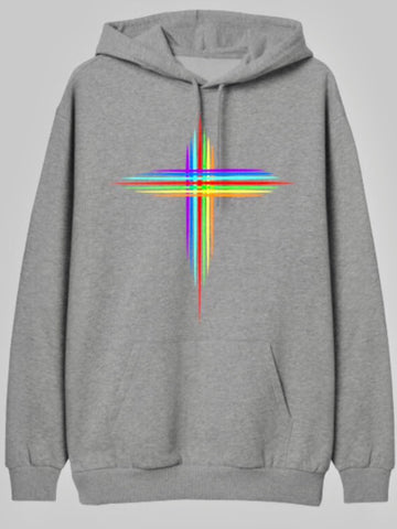 RAINBOW CROSS HOODIE - MAKEMEAVAILABLE.COM