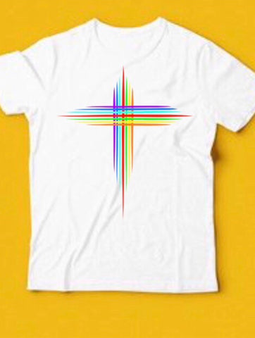 KIDS RAINBOW CROSS TEE - MAKEMEAVAILABLE.COM