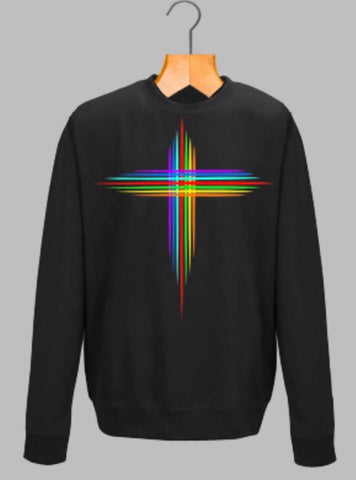 RAINBOW CROSS SWEATSHIRT - MAKEMEAVAILABLE.COM