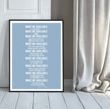 BLUE TYPOGRAPHY PRINT