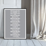 GREY TYPOGRAPHY PRINT